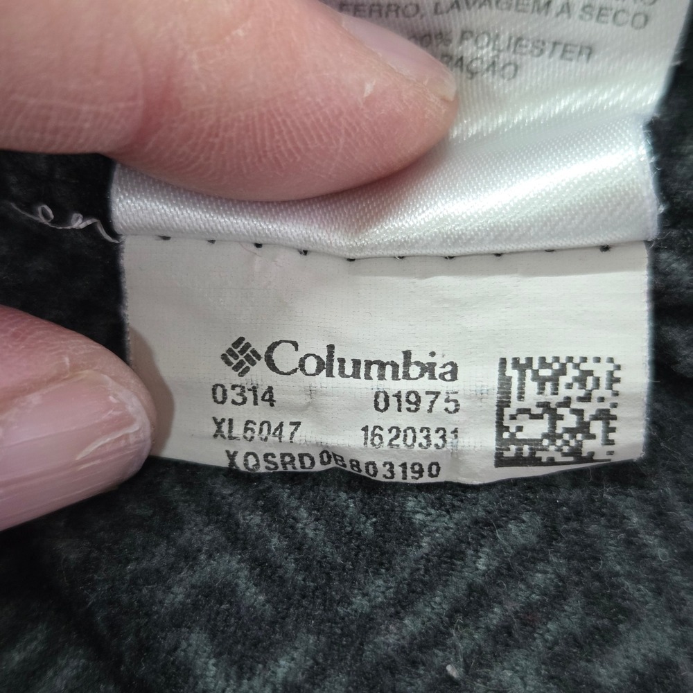 Columbia Fleece Pullover Womens L Black Grey Geometric 1/4 Zip XL6047 - Picture 7 of 10
